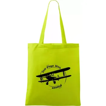Still Plays With Planes - Taška bavlněná - 42 x 38 cm ( Limetková )