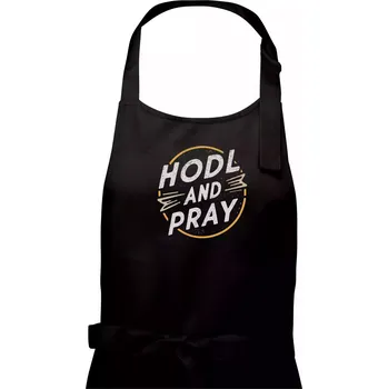 Kuchyňská zástěra Bitcoin Hodl and pray - Dámská zástěra na vaření - Univerzální velikost ( Černá )