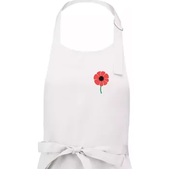 Kuchyňská zástěra Vlčí mák ikonka na prsu - Pánská zástěra na vaření - Univerzální velikost ( Bílá )