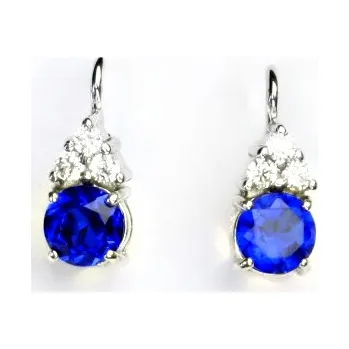 Náušnice Stříbrné náušnice, zirkony čiré a spinel 6 mm - VE 168