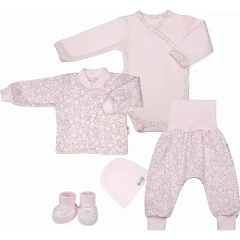 Kojenecká souprava ESITO | Souprava do porodnice Zája Delicate pink 5 dílná - růžová / 56 Barva: růžová, Velikost: 50