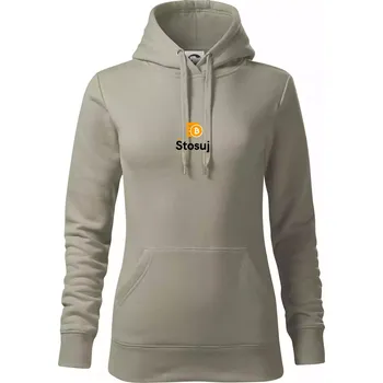 Dámská mikina Stosuj - logo čtvercové - Mikina dámská Cape s kapucí - XL ( Light khaki )