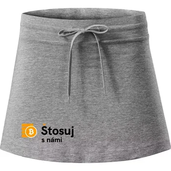Dámská sukně Štosuj s námi - logo velké - Sportovní sukně - two in one - S ( Tmavě šedý melír )