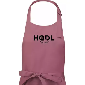 Kuchyňská zástěra Hodl, nápis a býk - Dámská zástěra na vaření - Univerzální velikost ( Starorůžová )