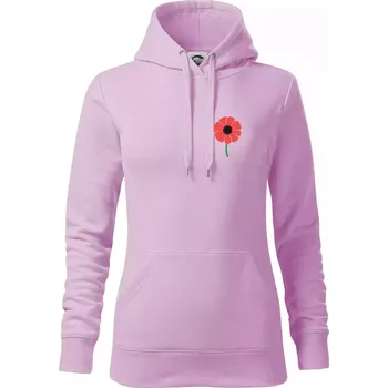Dámská mikina Vlčí mák ikonka na prsu - Mikina dámská Cape s kapucí - XS ( Orchid )