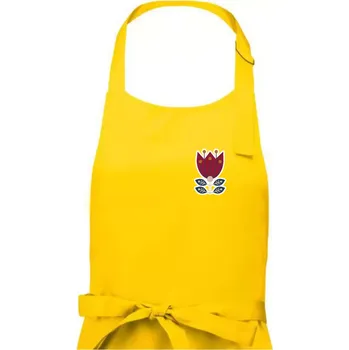 Kuchyňská zástěra Folklor na prsu květina čtyřlistá - Pánská zástěra na vaření - Univerzální velikost ( Žlutá )