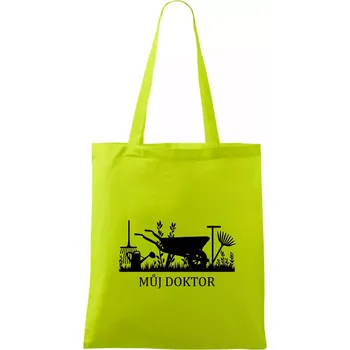 Můj doktor - zahrada - Taška bavlněná - 42 x 38 cm ( Limetková )