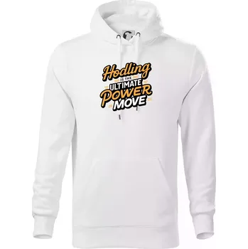 Pánská mikina HODLing is the ultimate power move - Mikina pánská Cape s kapucí - XL ( Bílá )