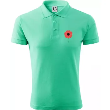 Pánská košile Vlčí mák ikonka na prsu - Polokošile pánská Pique Polo 203 - 5XL ( Mátová )