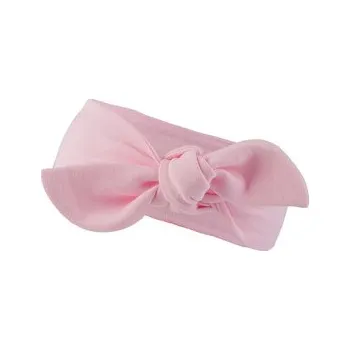 Čelenka Bavlněná čelenka pro miminko - uzel - 1 ks - 2 růžová sv.