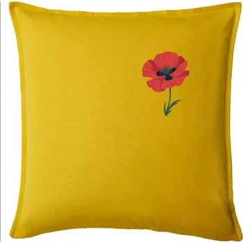 Polštář Vlčí mák kreslený na prsu - Polštář 50x50 - 50x50 - Pouze potah ( Žlutá )