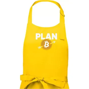 Kuchyňská zástěra PLAN ₿ - Pánská zástěra na vaření - Univerzální velikost ( Žlutá )