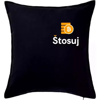 Polštář Štosuj - Logo jen na prsu - Polštář 50x50 - 50x50 - Pouze potah ( Černá )