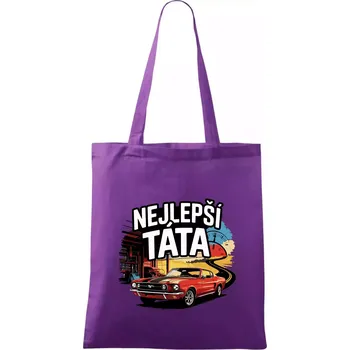 Nejlepší táta - americké auto - Taška bavlněná - 42 x 38 cm ( Fialová )