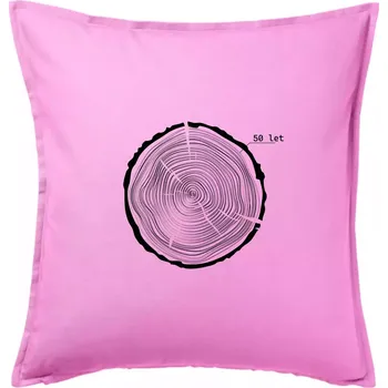 Polštář Letokruhy - 50 - Polštář 50x50 - 50x50 - Pouze potah ( Růžová )