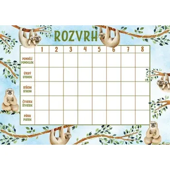 Rozvrh hodin - Lenochodi - BR059