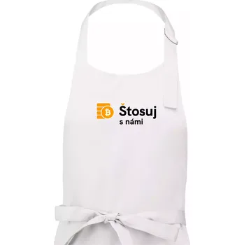 Kuchyňská zástěra Štosuj s námi - logo velké - Dámská zástěra na vaření - Univerzální velikost ( Bílá )