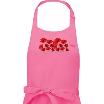 Kuchyňská zástěra Vlčí mák v řadě - Pánská zástěra na vaření - Univerzální velikost ( Růžová )