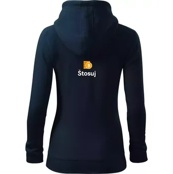 Dámská mikina Stosuj - logo čtvercové - Dámská mikina trendy zipper s kapucí - M ( Námořní modrá (velmi tmavá - téměř černá) )
