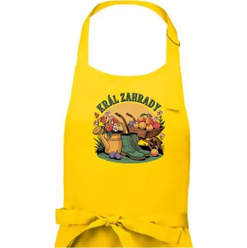 Kuchyňská zástěra Král zahrady - boty - Pánská zástěra na vaření - Univerzální velikost ( Žlutá )
