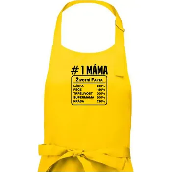 Kuchyňská zástěra Životní fakta - máma - Dámská zástěra na vaření - Univerzální velikost ( Žlutá )