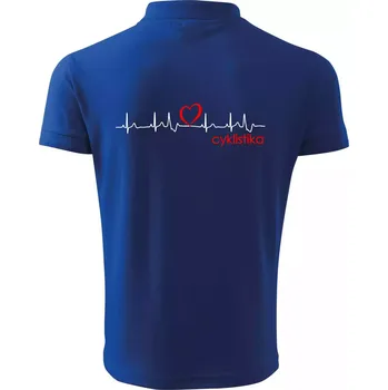 Pánská košile Moje srdce bije pro cyklistiku - Polokošile pánská Pique Polo 203 - 5XL ( Královská modrá )