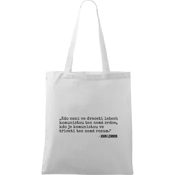 Nákupní taška Kdo není ve dvaceti letech komunistou.... - Taška bavlněná - 42 x 38 cm ( Bílá )