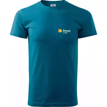Pánské oblečení Štosuj s námi - logo na prsu - Klasické pánské triko vyšší gramáže - S ( Petrolejová )