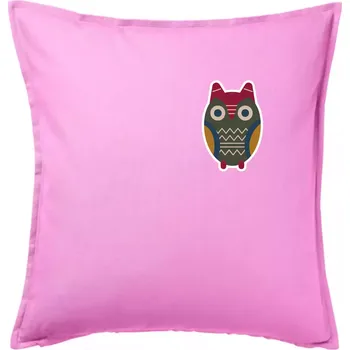 Polštář Folklor na prsu sova - Polštář 50x50 - 50x50 - Pouze potah ( Růžová )