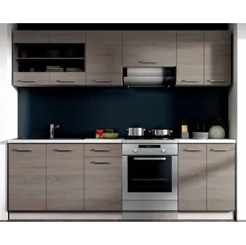 Kuchyňská linka Kuchyňská linka Dave, dub sonoma truffle, sestava F, 240 cm