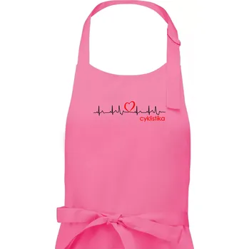 Kuchyňská zástěra Moje srdce bije pro cyklistiku - Pánská zástěra na vaření - Univerzální velikost ( Růžová )