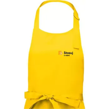Kuchyňská zástěra Štosuj s námi - logo na prsu - Pánská zástěra na vaření - Univerzální velikost ( Žlutá )