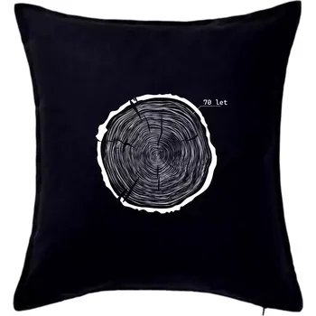 Polštář Letokruhy - 70 - Polštář 50x50 - 50x50 - Pouze potah ( Černá )
