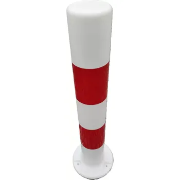Plotový sloupek Bílo-červený plastový sloupek - průměr 12 cm, výška 80 cm