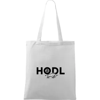 Hodl, nápis a býk - Taška bavlněná - 42 x 38 cm ( Bílá )