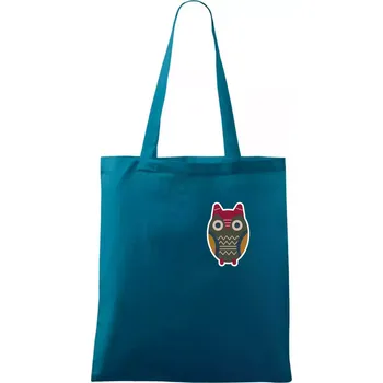 Folklor na prsu sova - Taška bavlněná - 42 x 38 cm ( Petrolejová )
