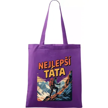 Nejlepší táta - horolezec - Taška bavlněná - 42 x 38 cm ( Fialová )