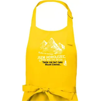 Kuchyňská zástěra Jsem horolezec, proto lezu čím dál výš - Pánská zástěra na vaření - Univerzální velikost ( Žlutá )