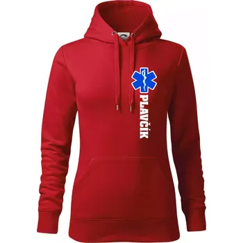 Dámská mikina Hvězda života - Plavčík - Mikina dámská Cape s kapucí - XL ( Červená )