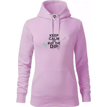 Dámská mikina Zeleno červený graf Keep Calm and Buy the Dip - Mikina dámská Cape s kapucí - XS ( Orchid )