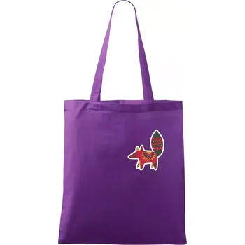 Folklor na prsu liška - Taška bavlněná - 42 x 38 cm ( Fialová )