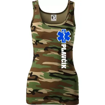 Dámské tričko Hvězda života - Plavčík - Dámské Maskáčové tílko - XS ( Hnědý maskáč )