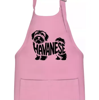 Kuchyňská zástěra Havanese nápis v těle - Dětská zástěra na vaření - Univerzální velikost ( Růžová )
