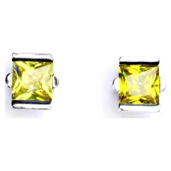 Náušnice Zlaté náušnice,žluté zirkony, bílé i žluté zlato - VE 16