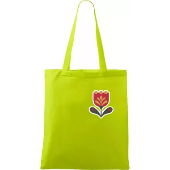 Folklor na prsu tulipán - Taška bavlněná - 42 x 38 cm ( Limetková )