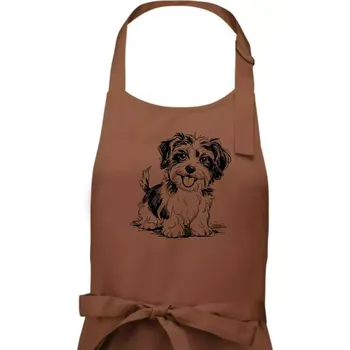 Kuchyňská zástěra Havanský psík skica - Pánská zástěra na vaření - Univerzální velikost ( Kakaová )