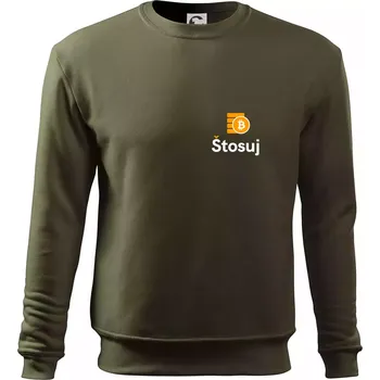 Chlapecké tričko Štosuj - Logo na prso + záda - Mikina Essential dětská - 146 cm/10 let ( Military )