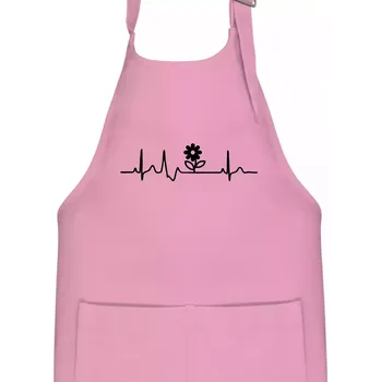 Kuchyňská zástěra EKG zahrada - kytka - Dětská zástěra na vaření - Univerzální velikost ( Růžová )
