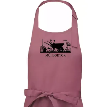 Kuchyňská zástěra Můj doktor - zahrada - Pánská zástěra na vaření - Univerzální velikost ( Starorůžová )