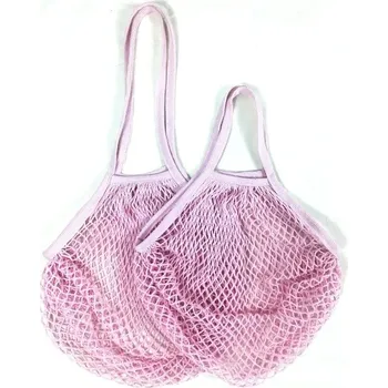 Nákupní taška Nákupní síťová taška z bavlny | ekologická taška, nákupní taška - Růžová 10 , D-25x35x38cm